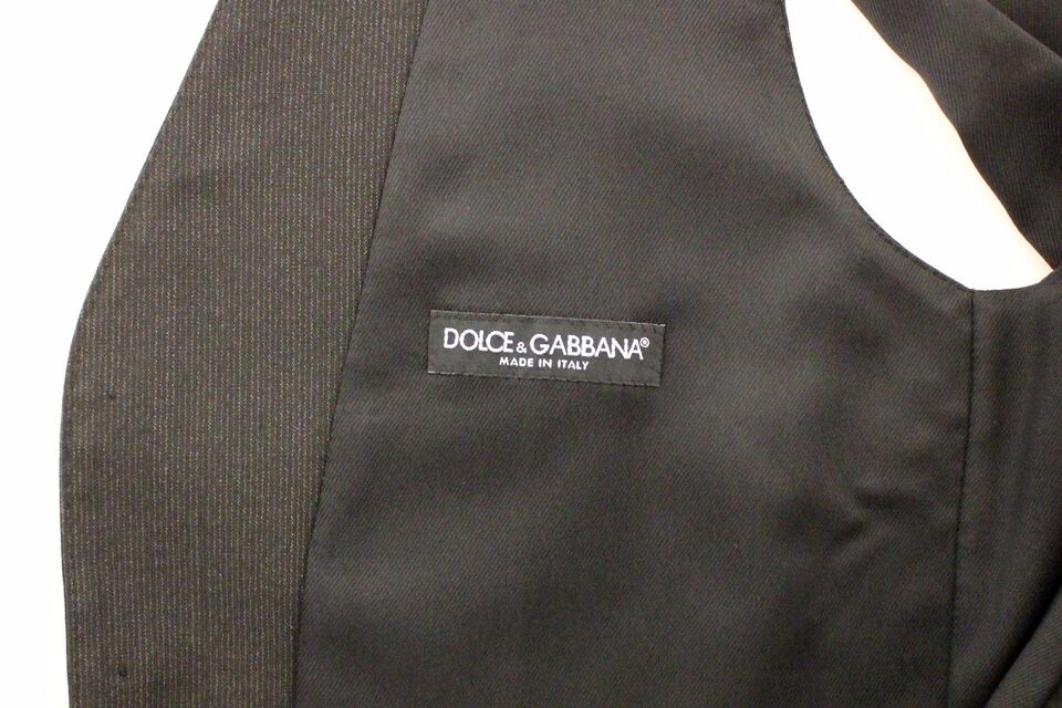 Dolce & Gabbana Elegante graue Stretch-Weste aus Wolle