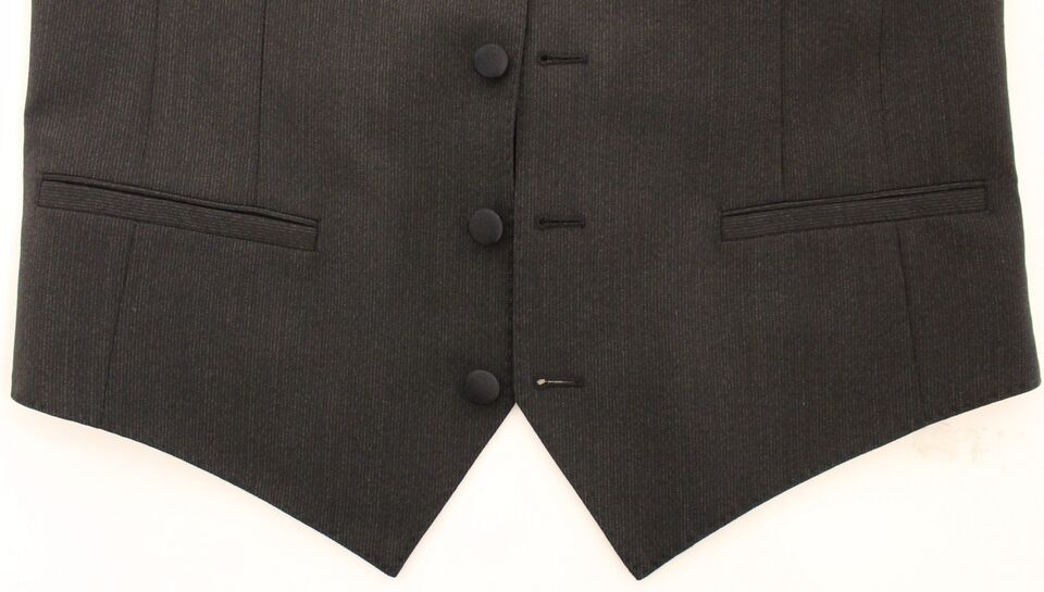 Dolce & Gabbana Elegante graue Stretch-Weste aus Wolle