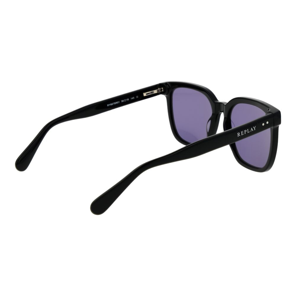 Replay Black Plastic Sunglasses