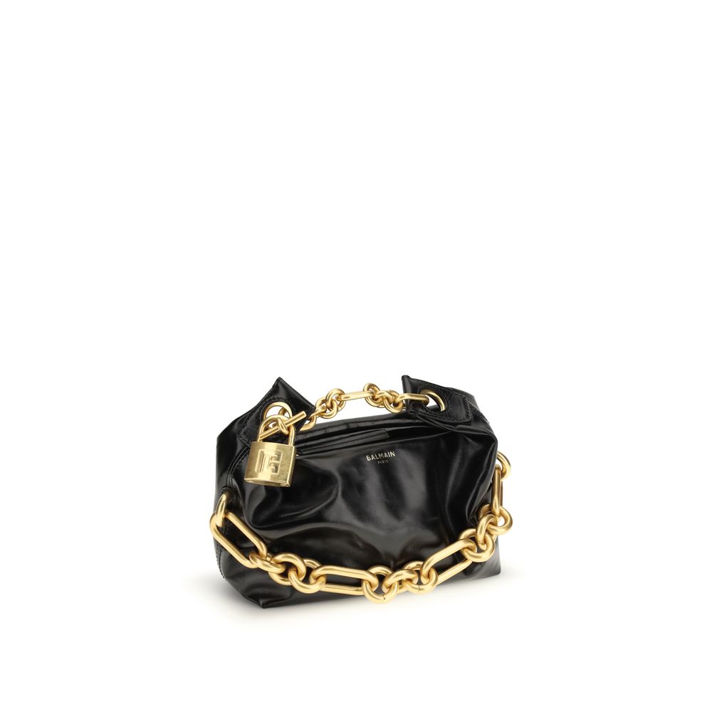 Balmain Black Calf Leather Bos Taurus Shoulder Bag