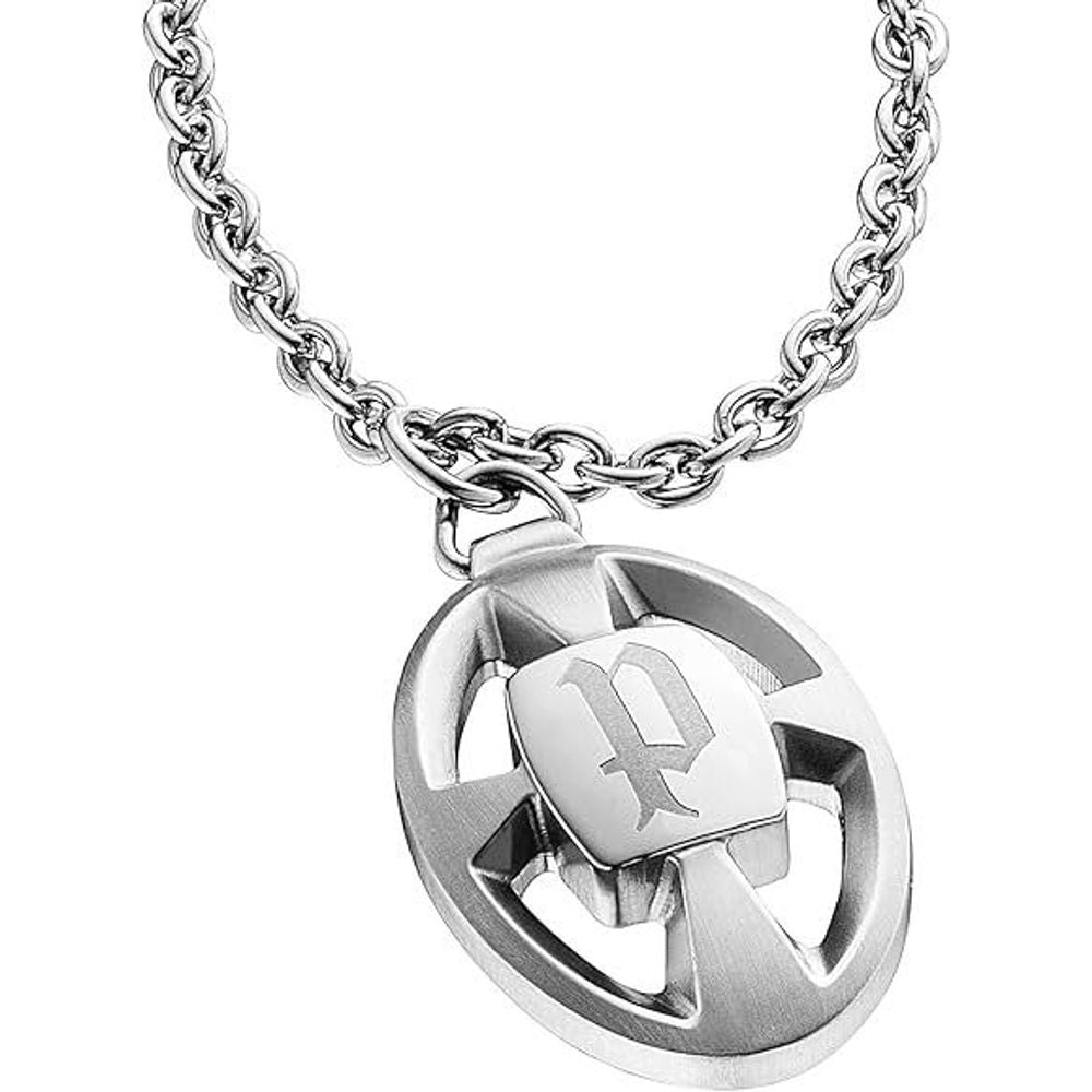Police Gray Stainless Steel Necklace