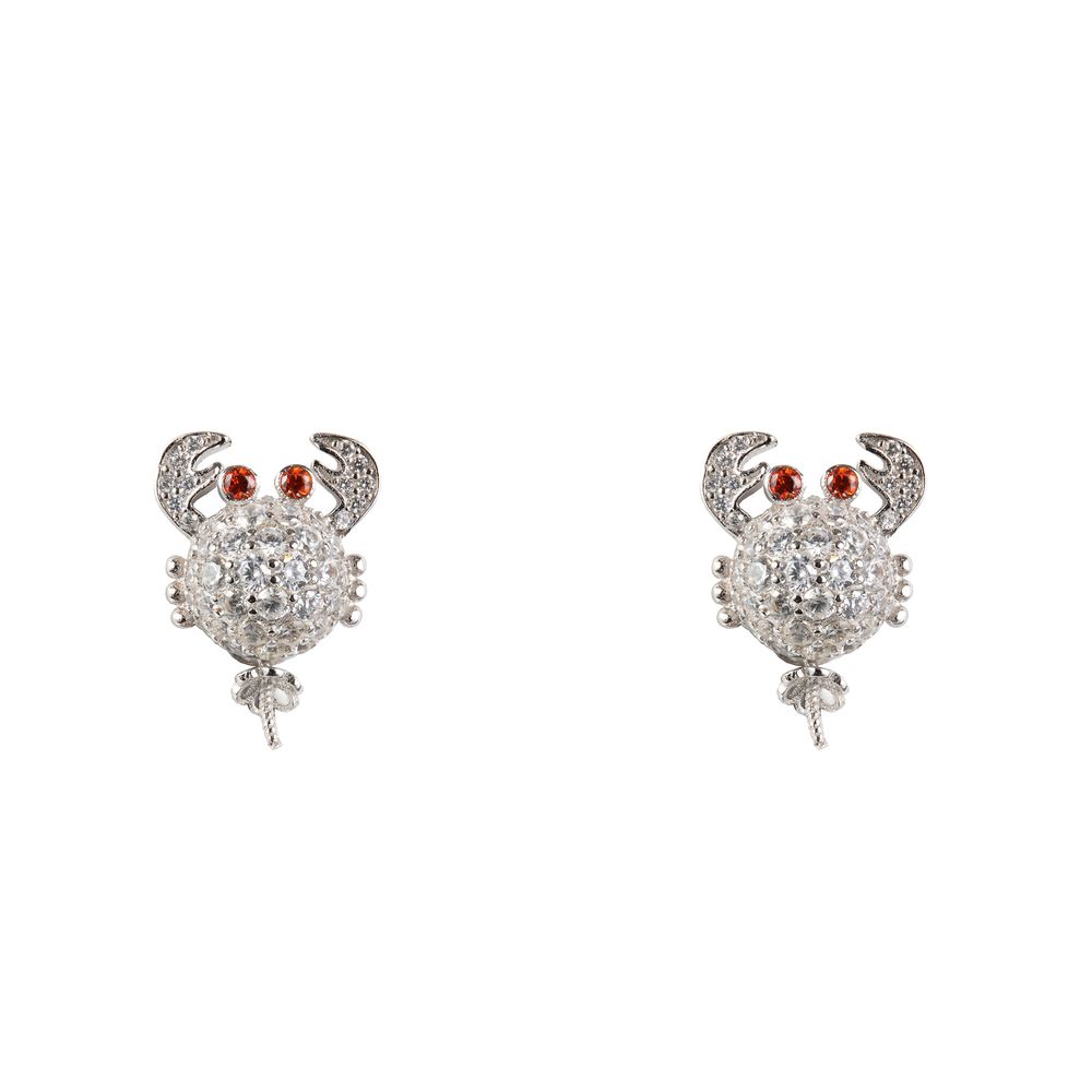 Lancaster White Silver Earrings