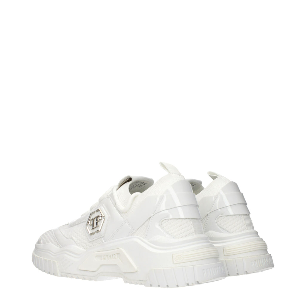 Philipp Plein White Fabric Chunky Sneakers