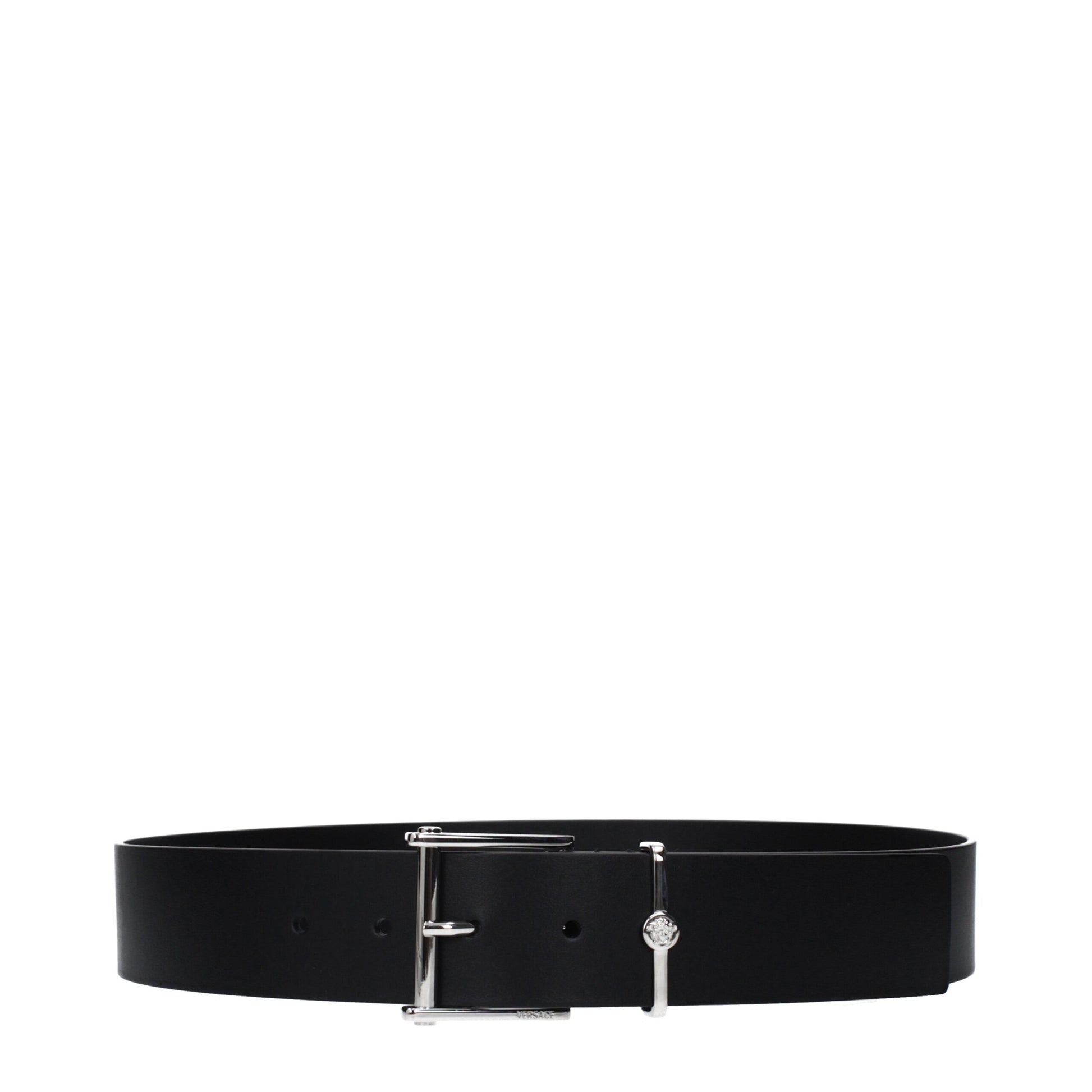Versace Black Leather Regular Belt - Allority