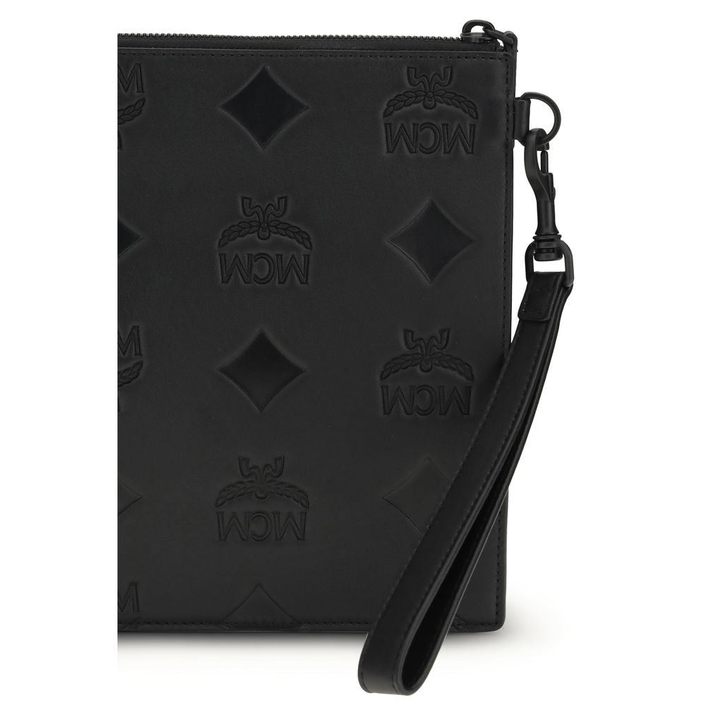 MCM Black Calf Leather Bos Taurus Clutch Bag