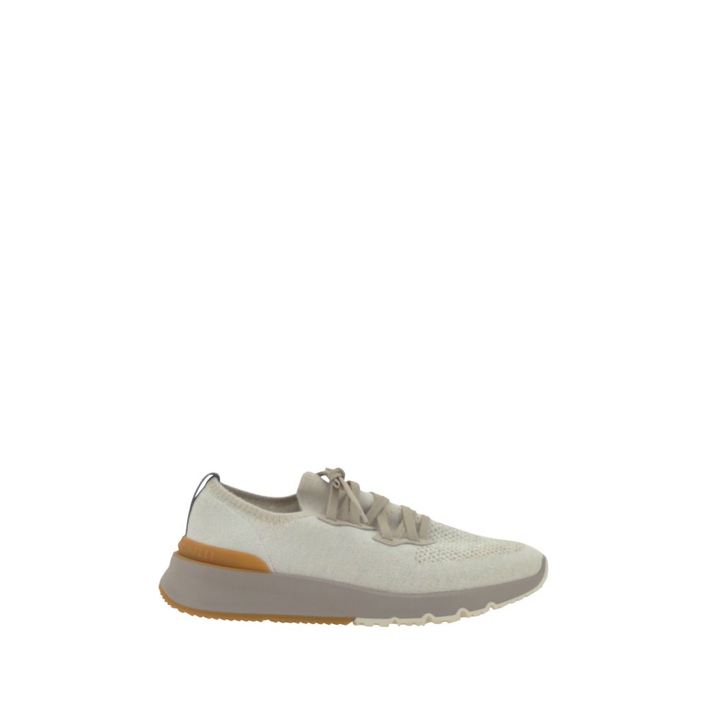 Brunello Cucinelli White Cotton Athletic Sneakers - Allority
