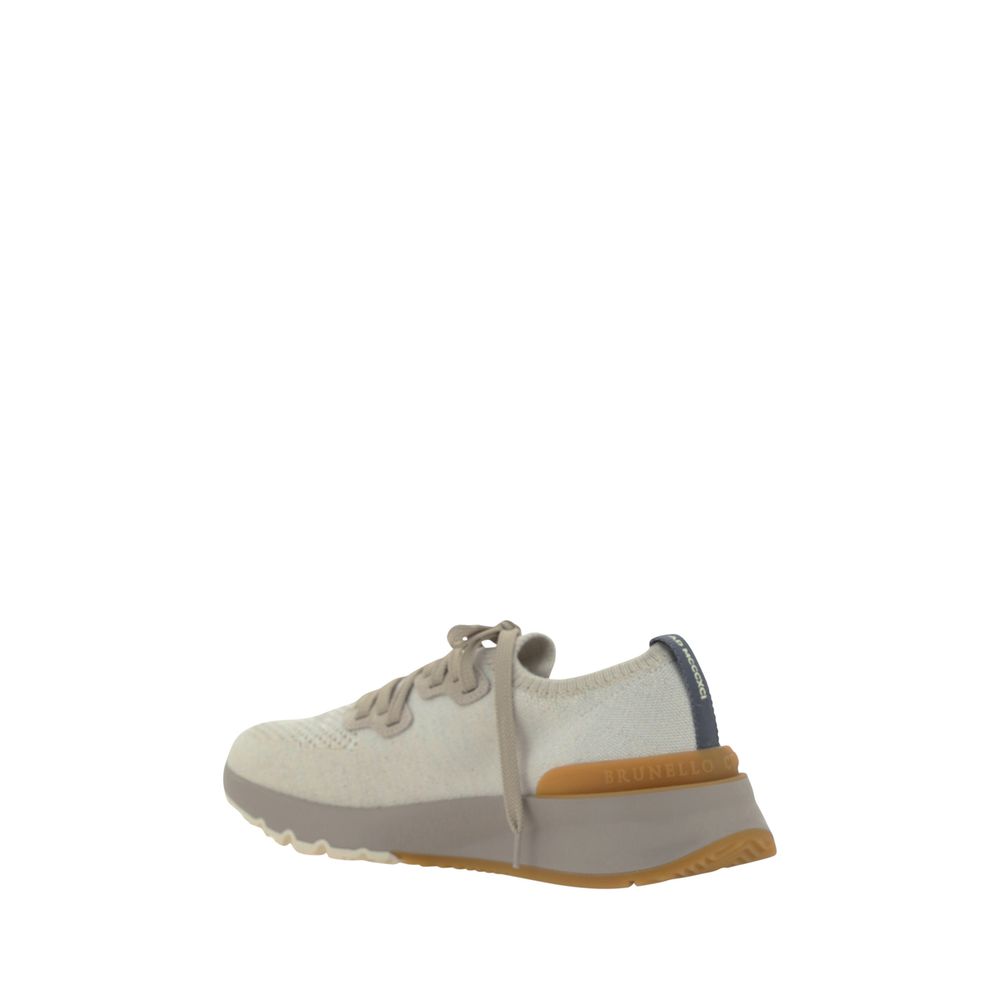 Brunello Cucinelli White Cotton Athletic Sneakers - Allority