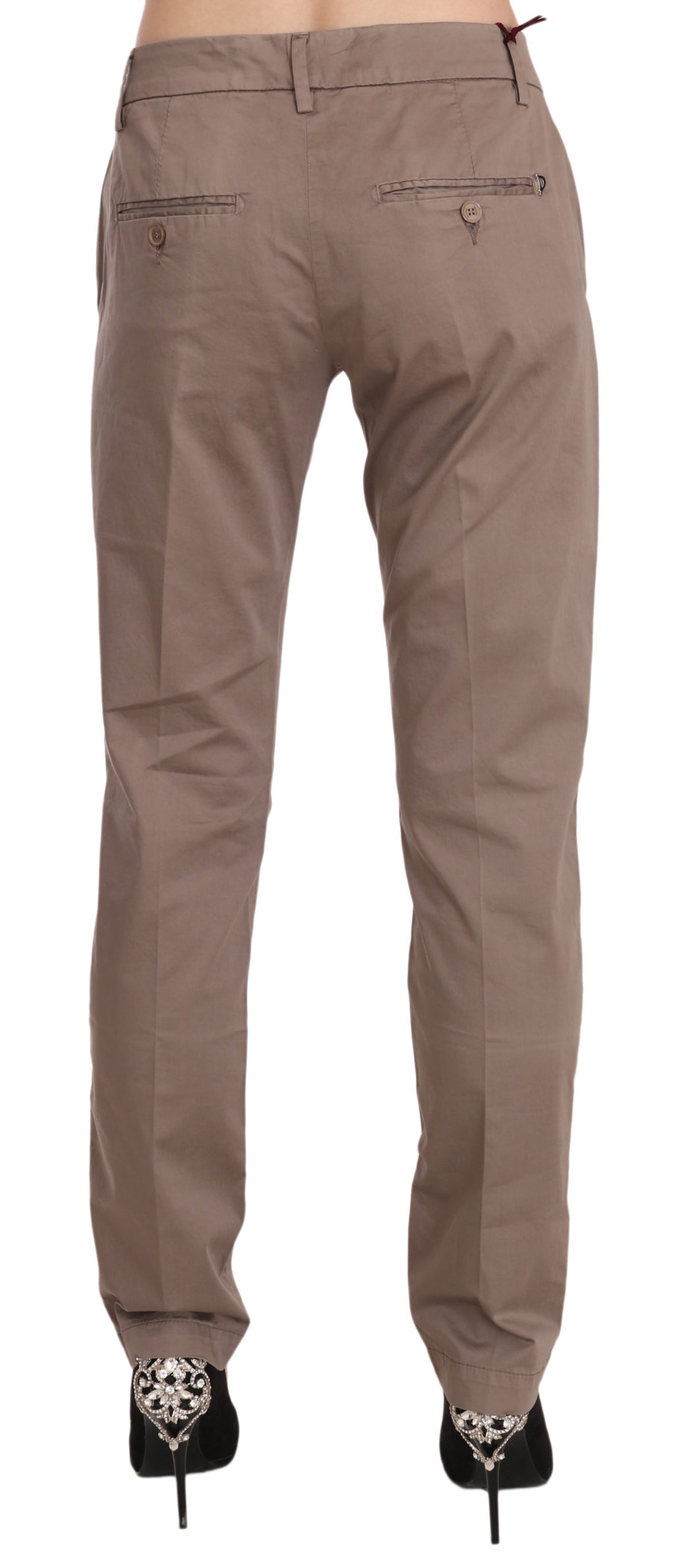 Dondup Chic Braune gerade geschnittene Hose
