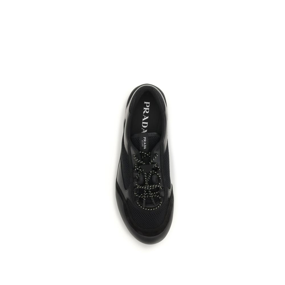Prada Black Polyester Athletic Sneakers - Allority