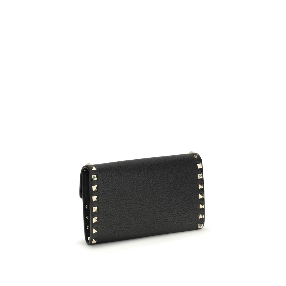 Valentino Garavani Black Calf Leather Bos Taurus Wallet - Allority
