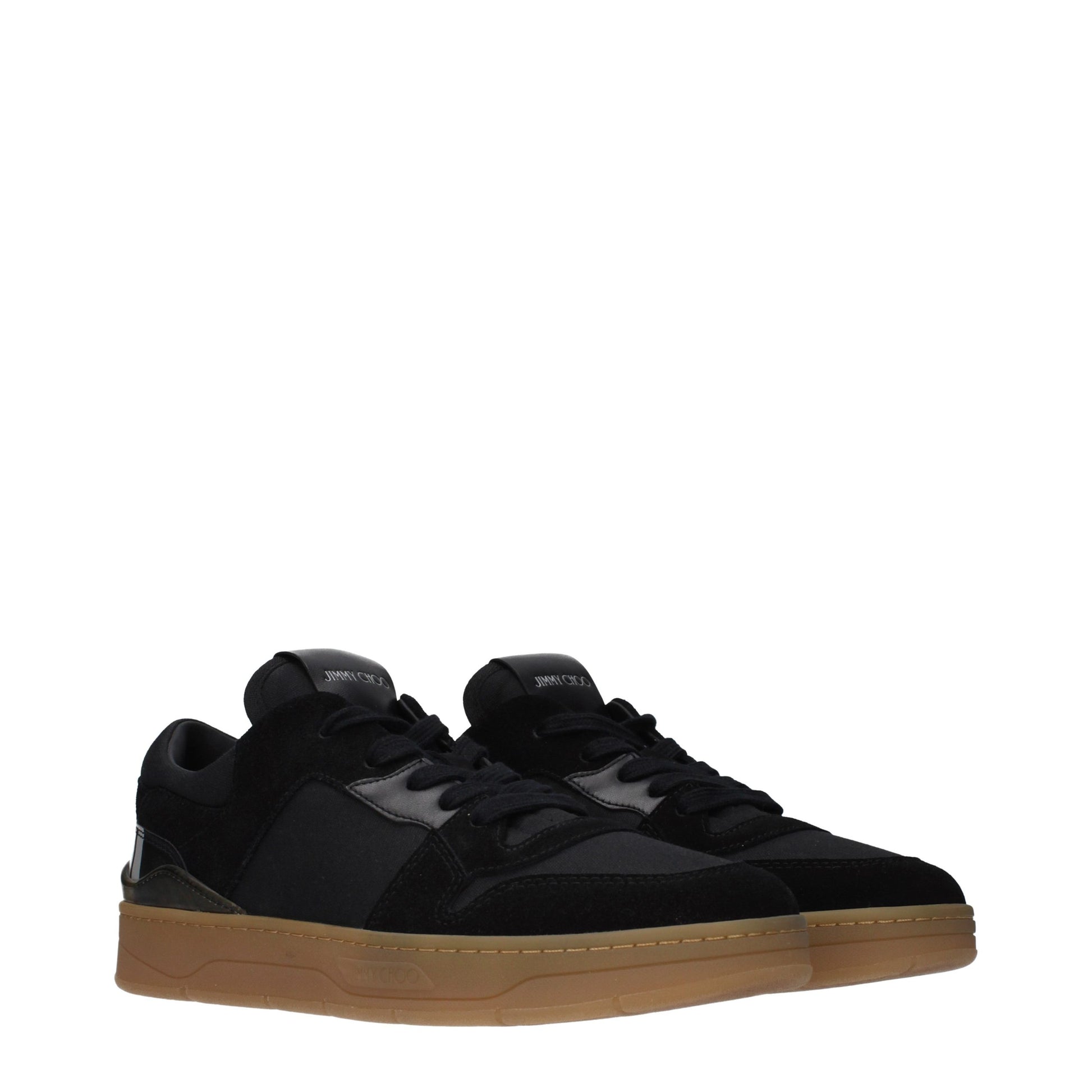 Jimmy Choo Black Fabric Low Top Sneakers - Allority