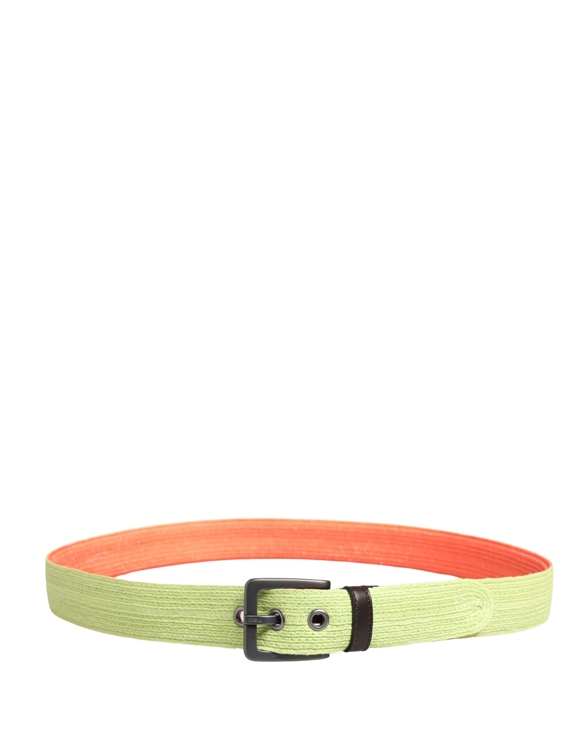 Malo Green Orange Braided Metal Buckle Waist Cintura Belt