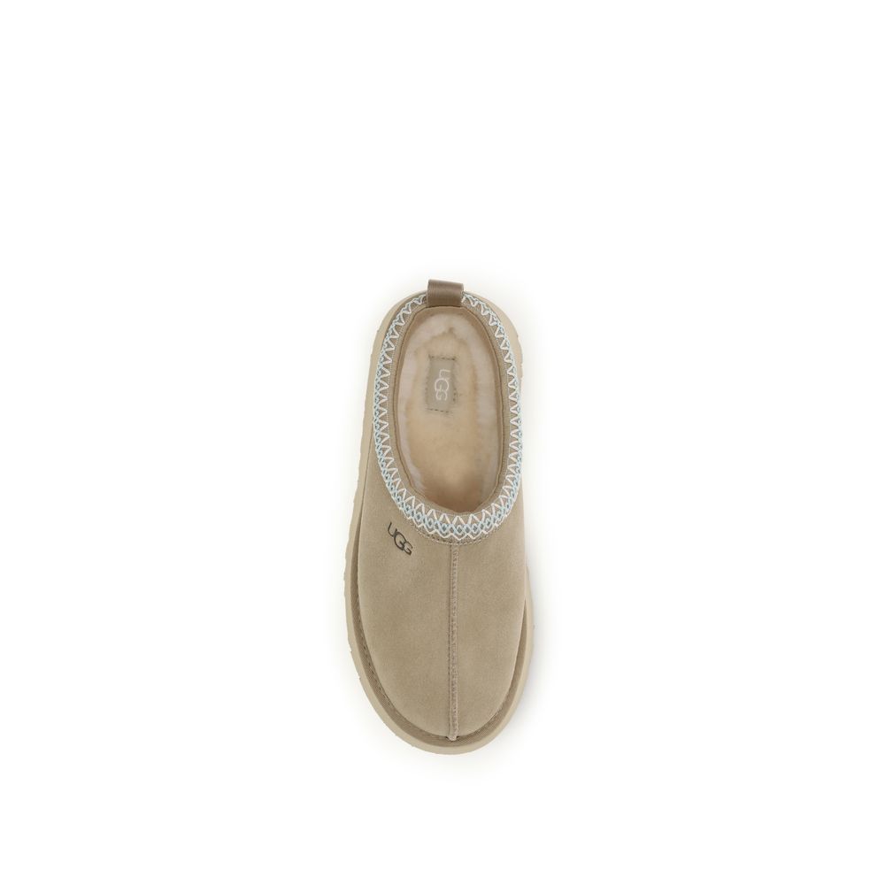 UGG Beige Calf Leather Bos Taurus Mules - Allority