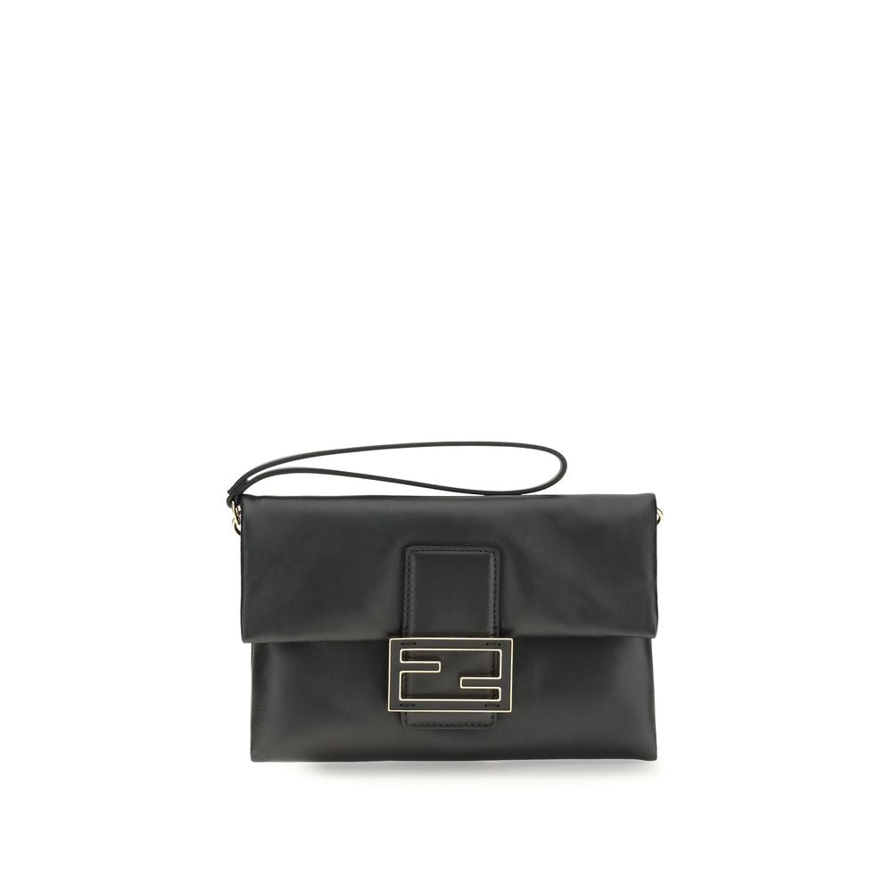 Fendi Black Calf Leather Bos Taurus Clutch Bag - Allority