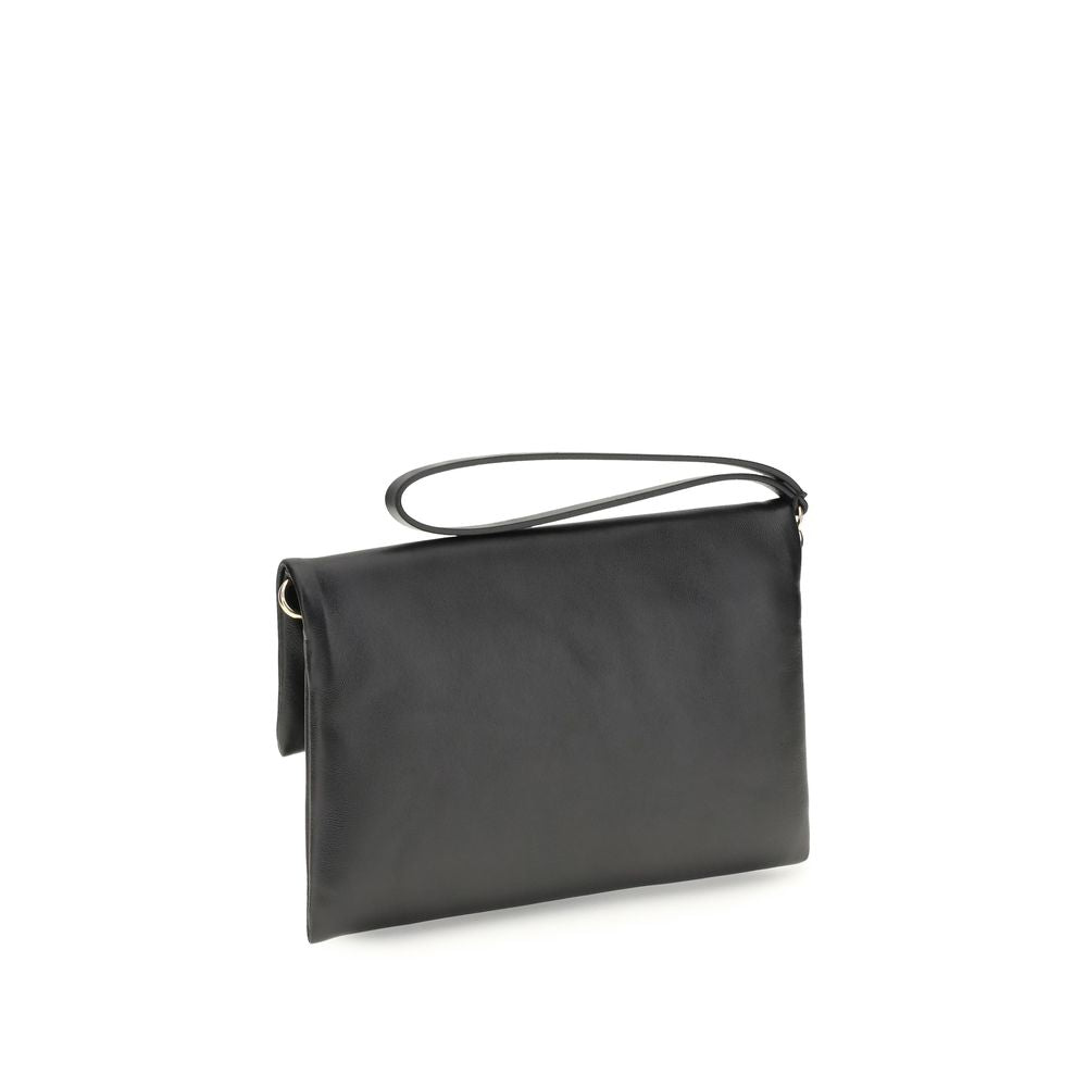 Fendi Black Calf Leather Bos Taurus Clutch Bag - Allority