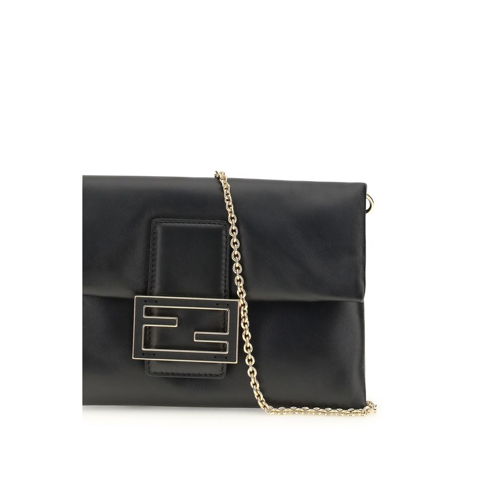 Fendi Black Calf Leather Bos Taurus Clutch Bag - Allority