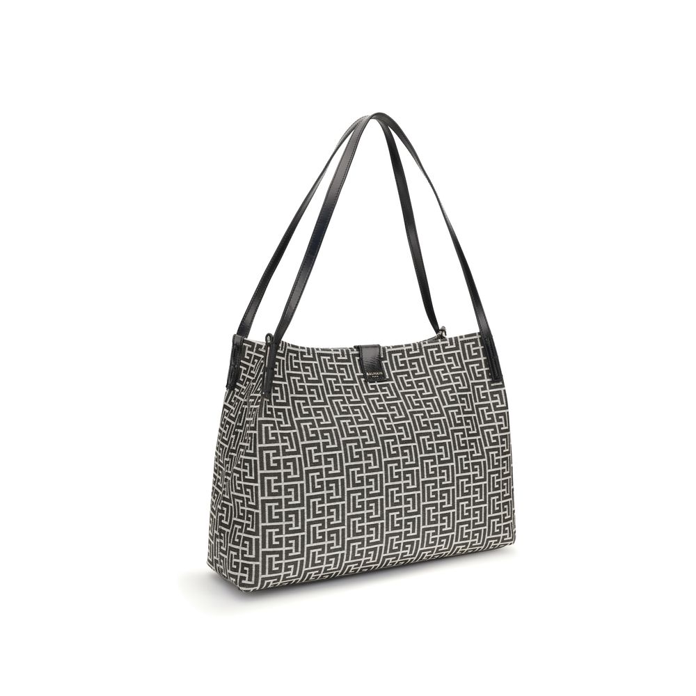 Balmain Black Cotton Shoulder Bag - Allority