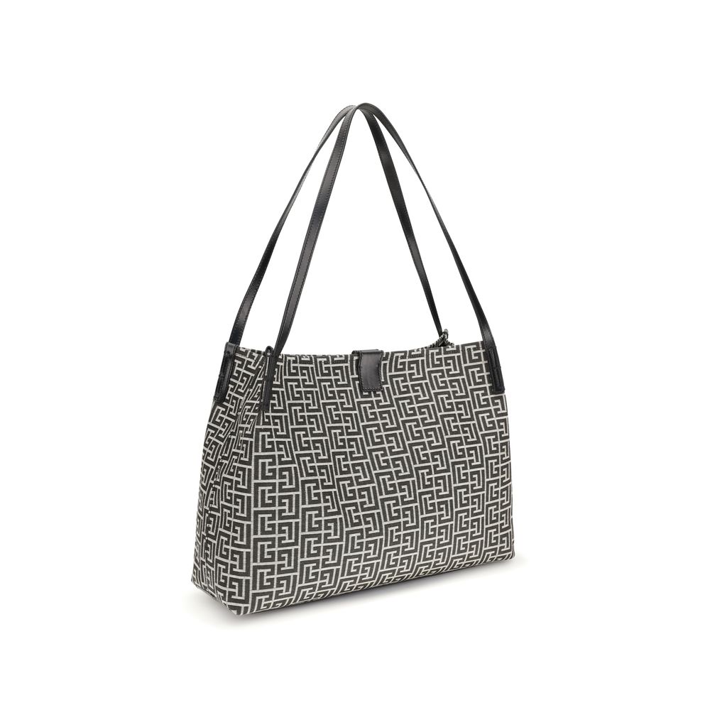 Balmain Black Cotton Shoulder Bag - Allority
