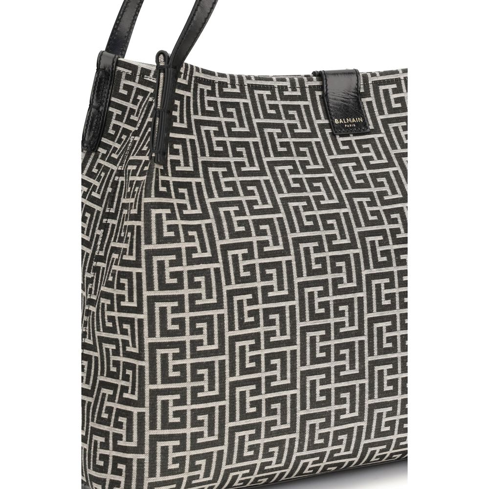 Balmain Black Cotton Shoulder Bag - Allority