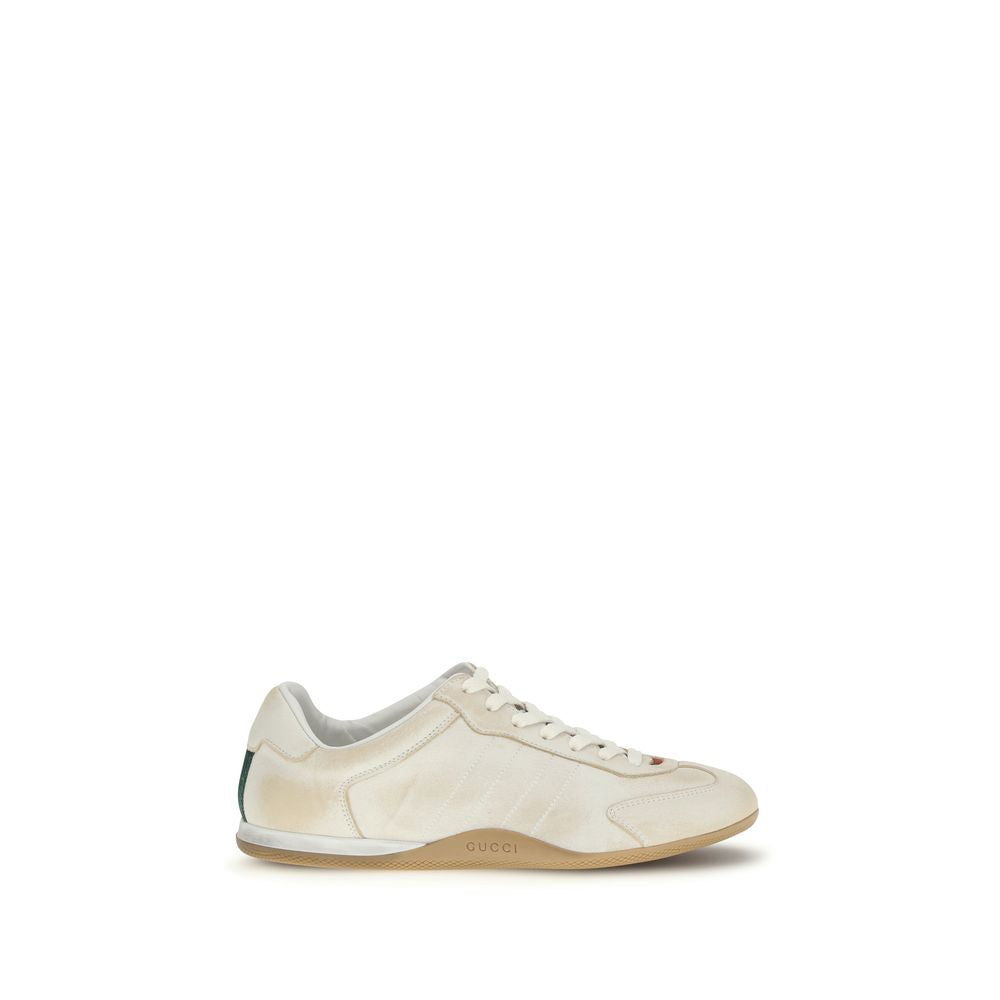 Gucci White Calf Leather Bos Taurus Low Top Sneakers - Allority