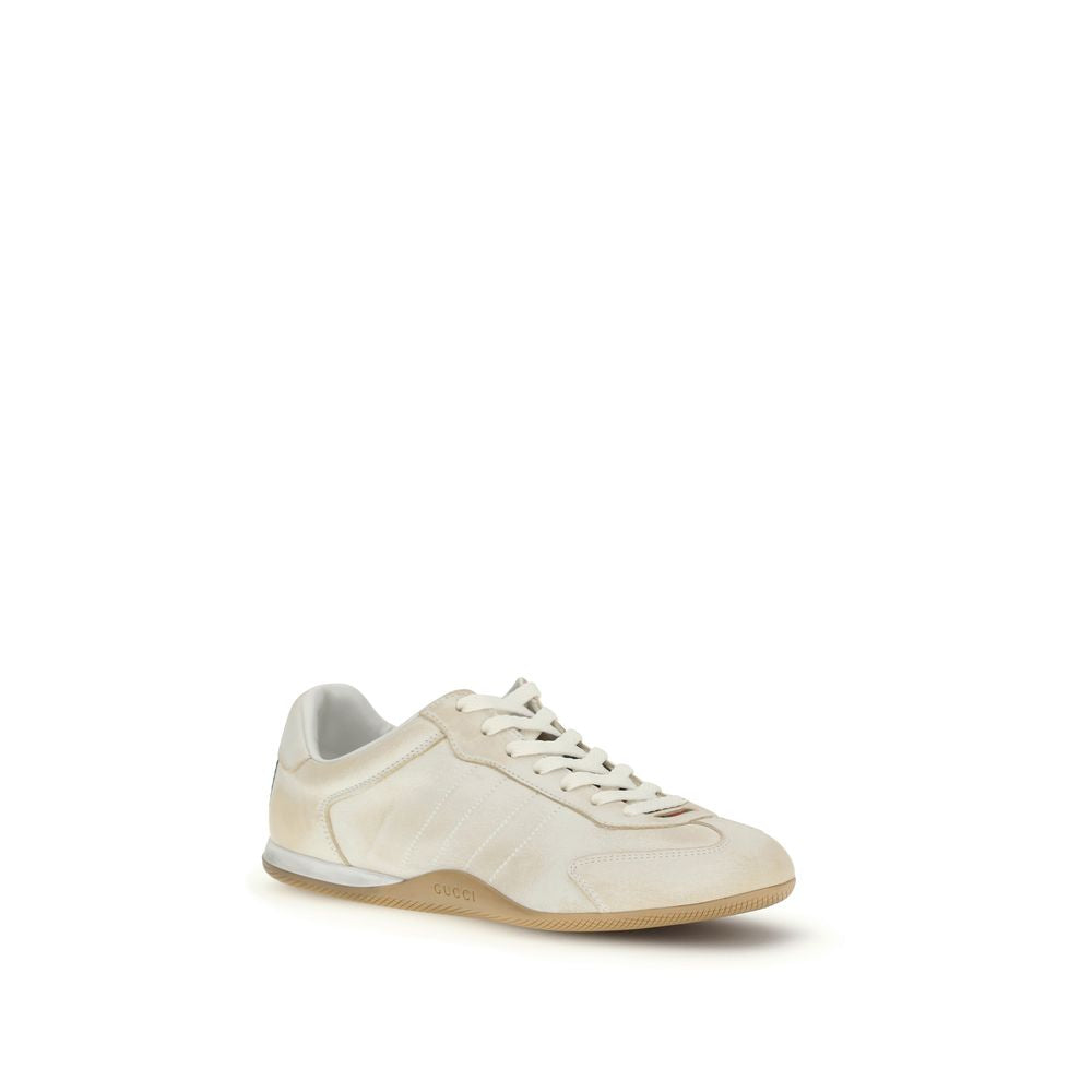 Gucci White Calf Leather Bos Taurus Low Top Sneakers - Allority