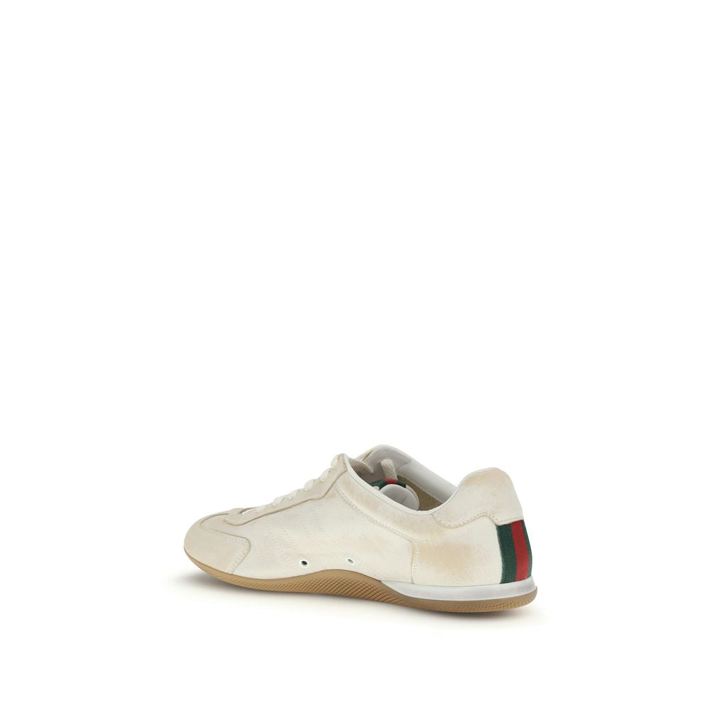 Gucci White Calf Leather Bos Taurus Low Top Sneakers - Allority