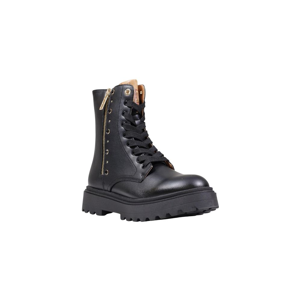 Alviero Martini Prima Classe Black Polyethylene Lace-Up Boots - Allority