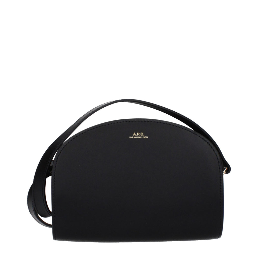 A.P.C. Black Leather Crossbody Bag - Allority
