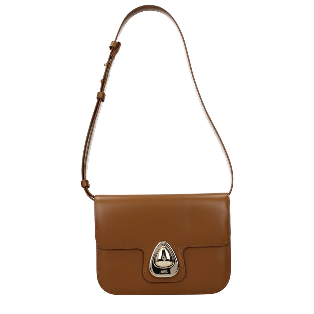 A.P.C. Brown Leather Shoulder Bag - Allority