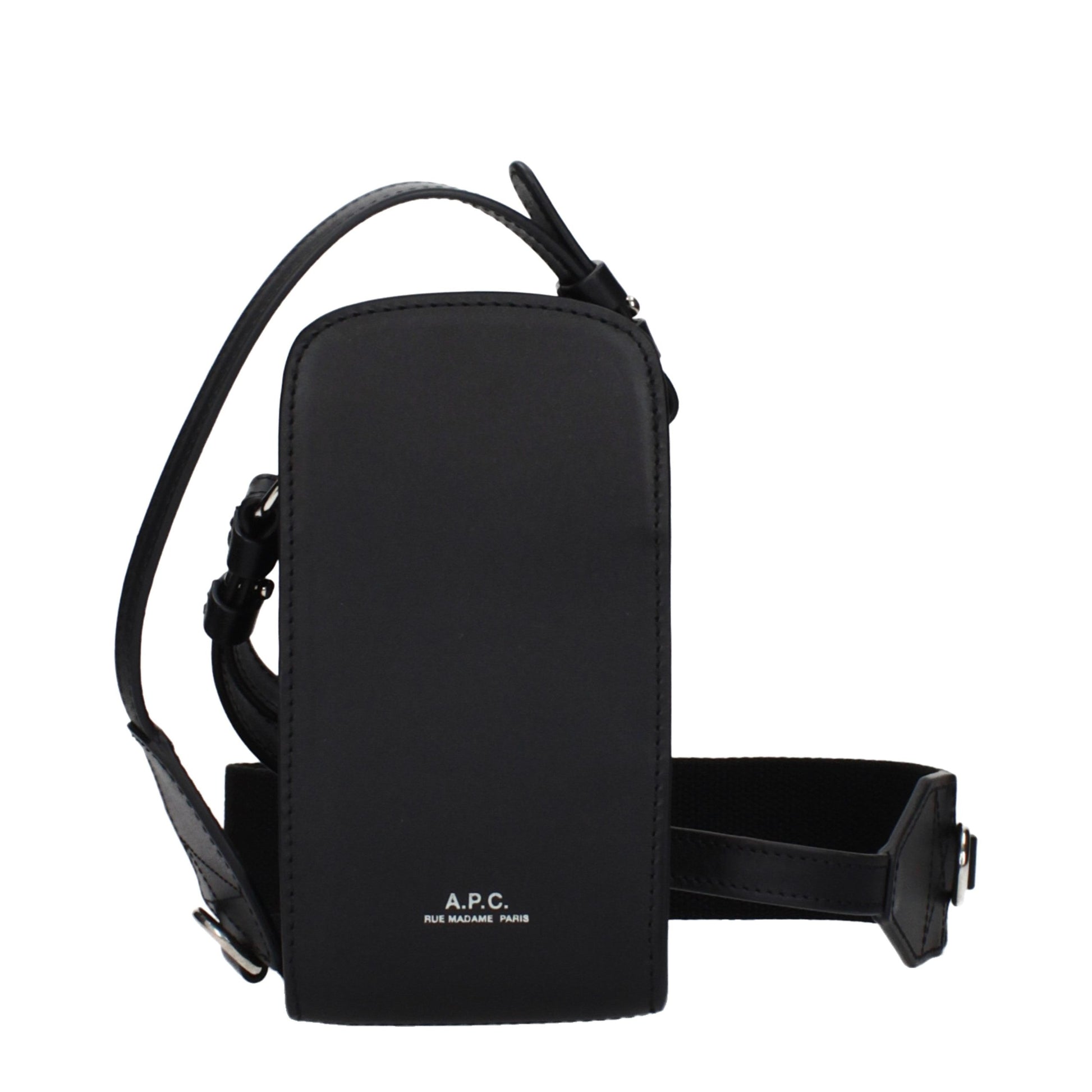 A.P.C. Black Leather Crossbody Bag - Allority