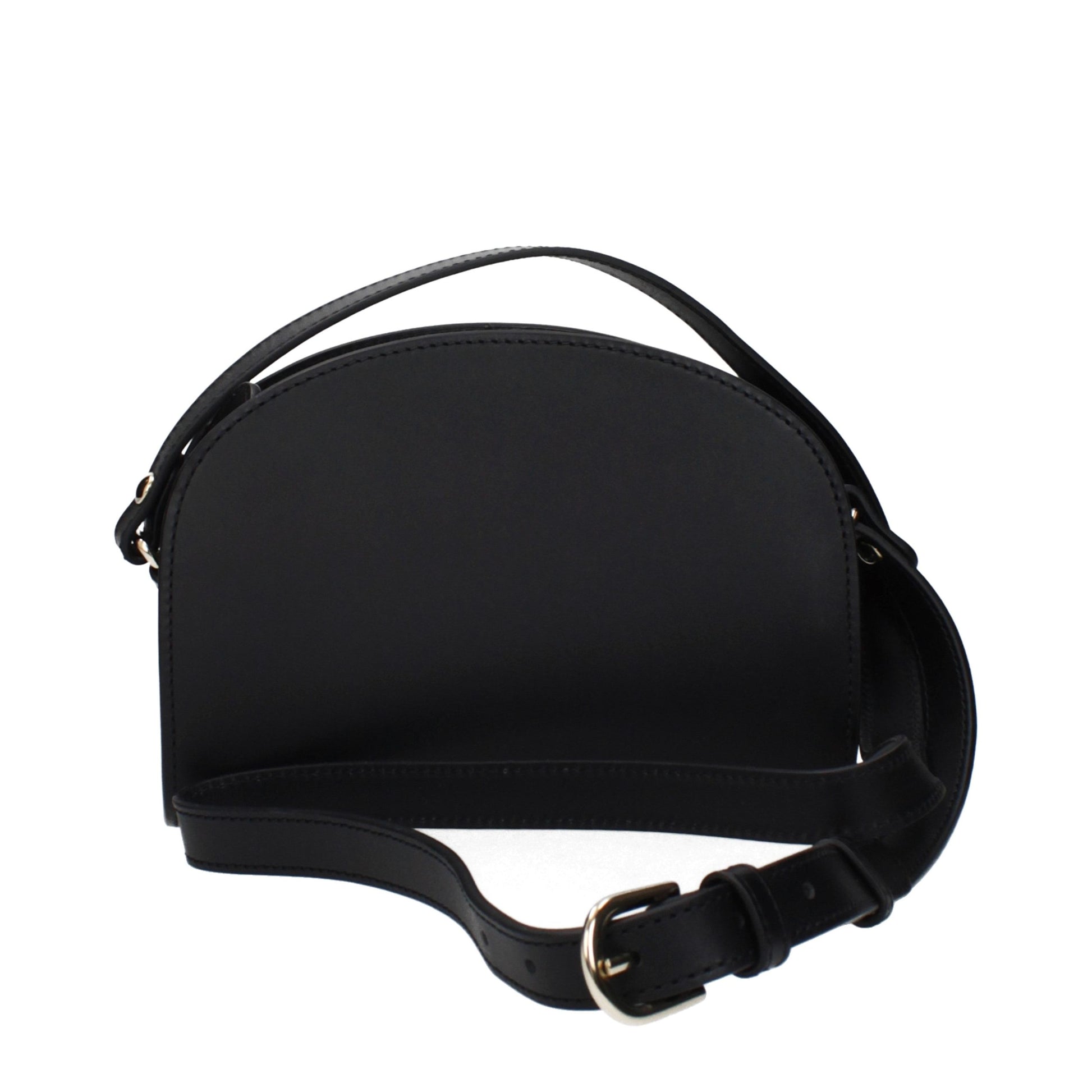 A.P.C. Black Leather Crossbody Bag - Allority