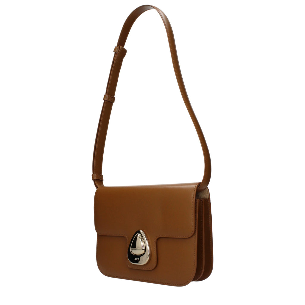 A.P.C. Brown Leather Shoulder Bag - Allority