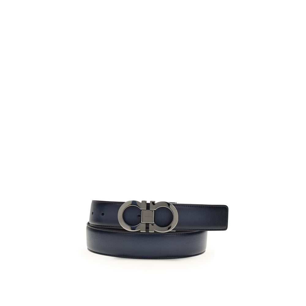Ferragamo Black Calf Leather Bos Taurus Regular Belt - Allority