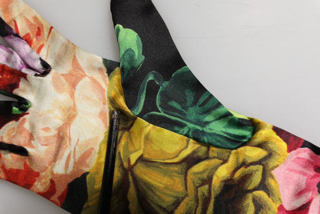 Dolce & Gabbana Multicolor Floral Print Elbow Length Women Gloves