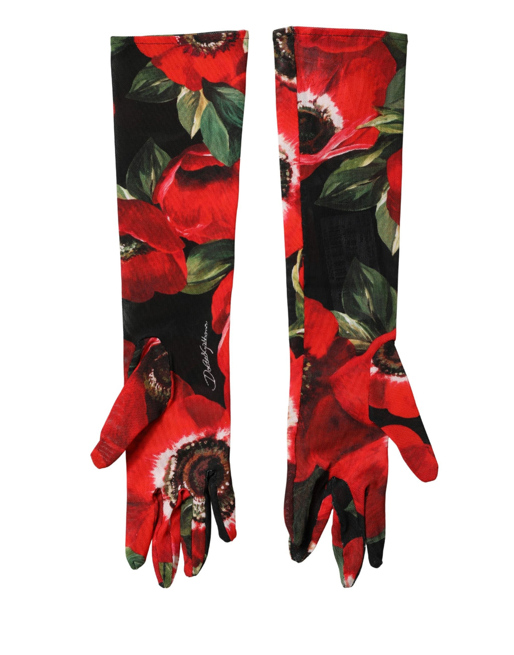 Dolce & Gabbana Multicolor Floral Print Elbow Length Women Gloves