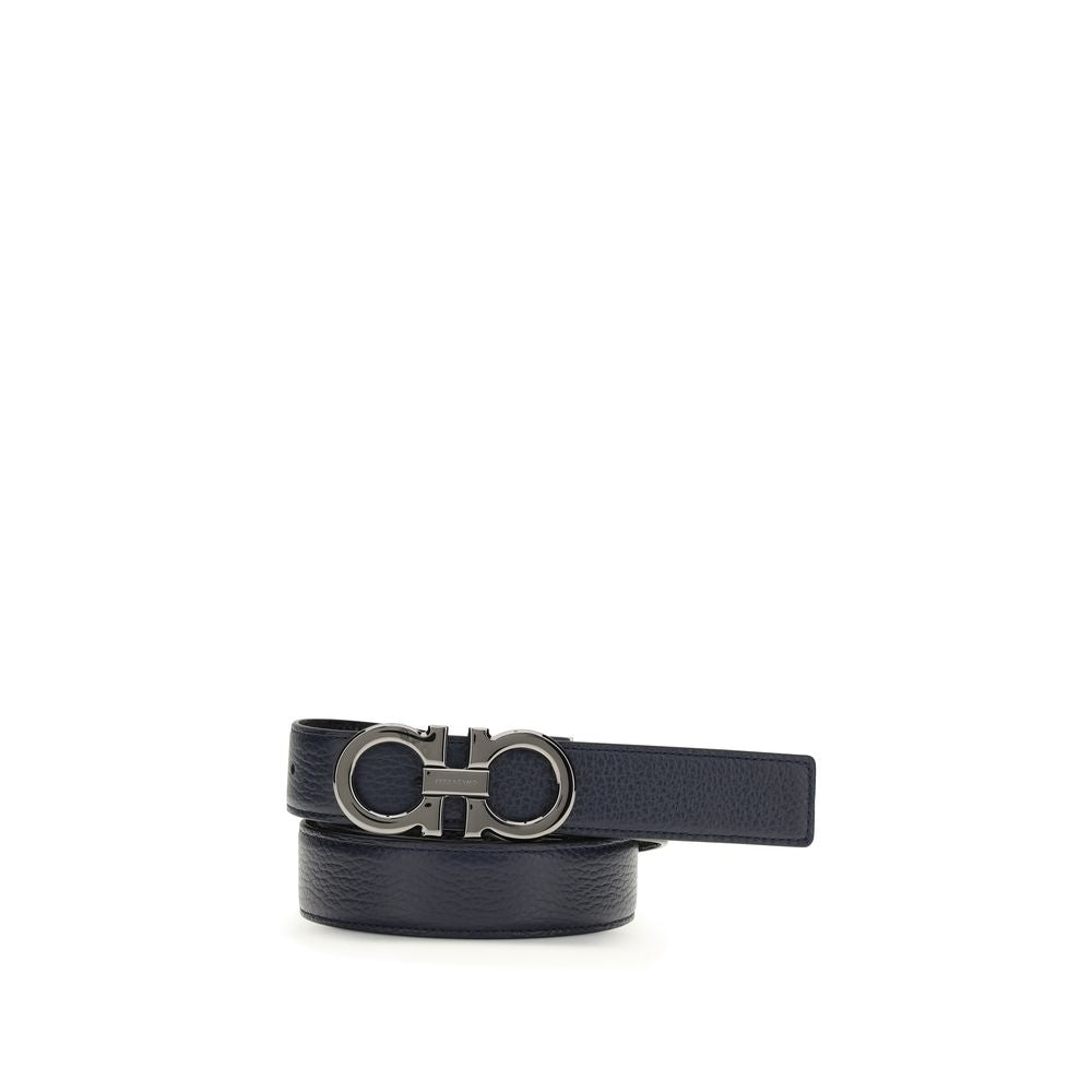 Ferragamo Blue Calf Leather Bos Taurus Regular Belt - Allority