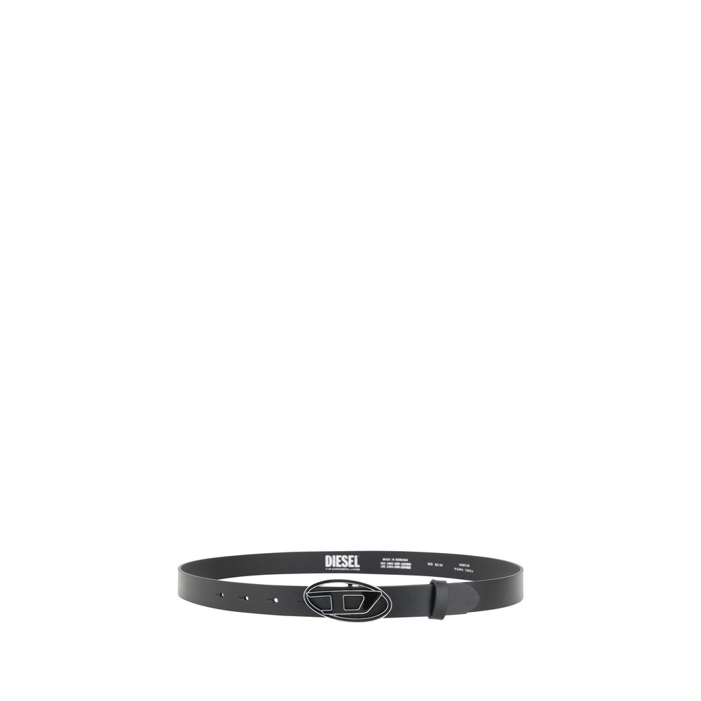 Diesel Black Calf Leather Bos Taurus Regular Belt - Allority