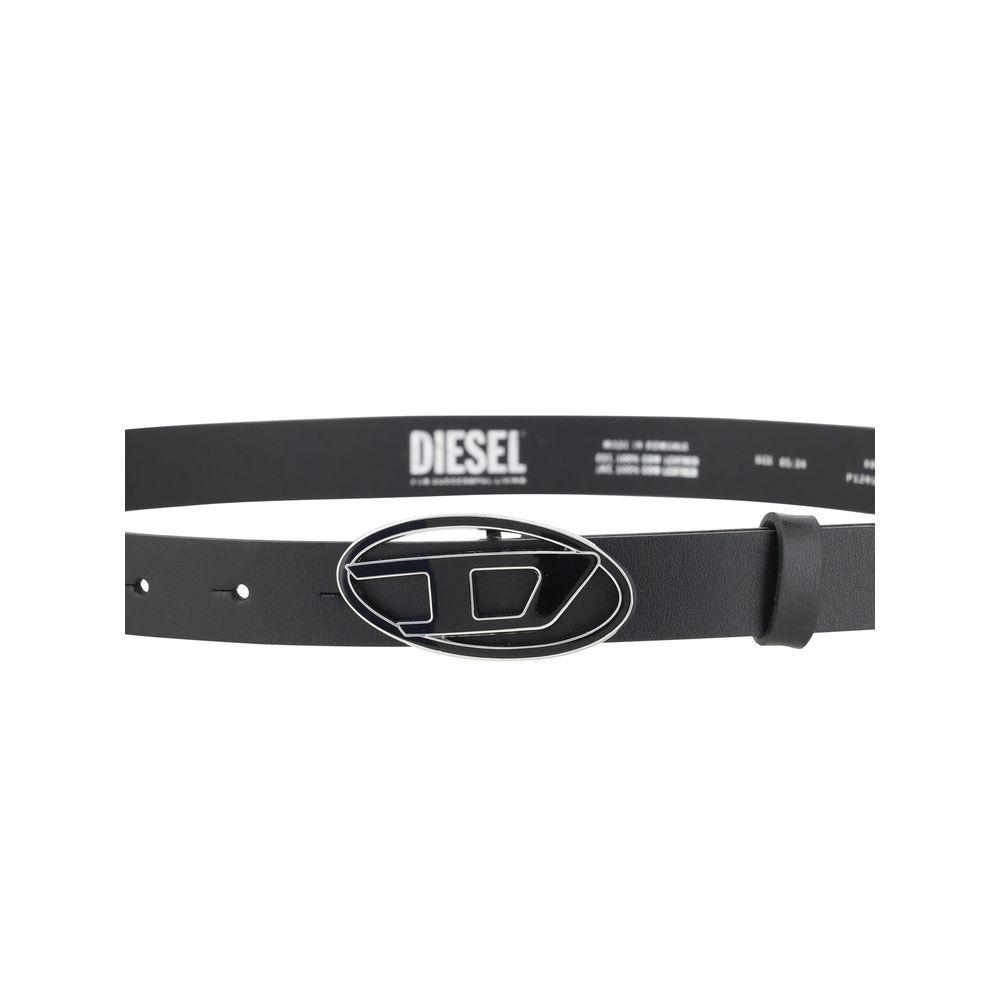 Diesel Black Calf Leather Bos Taurus Regular Belt - Allority