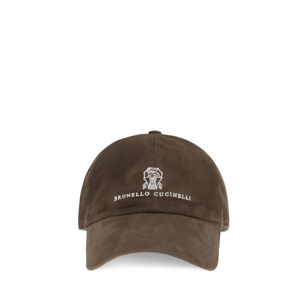 Brunello Cucinelli Brown Calf Leather Bos Taurus Cap (Baseball Hat) - Allority
