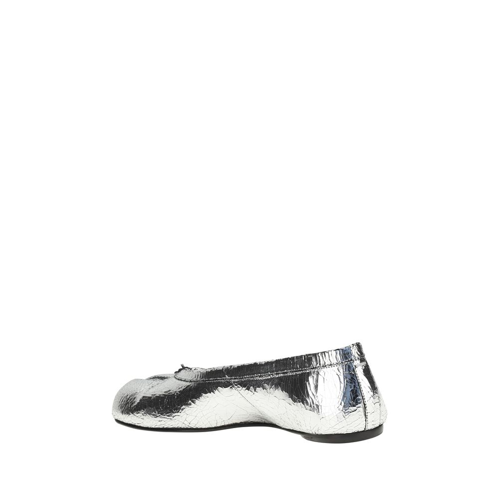 Maison Margiela Silver Calf Leather Bos Taurus Ballet Flats - Allority