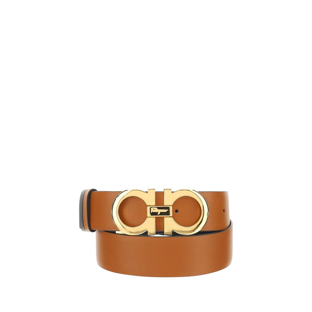 Ferragamo Brown Calf Leather Bos Taurus Regular Belt