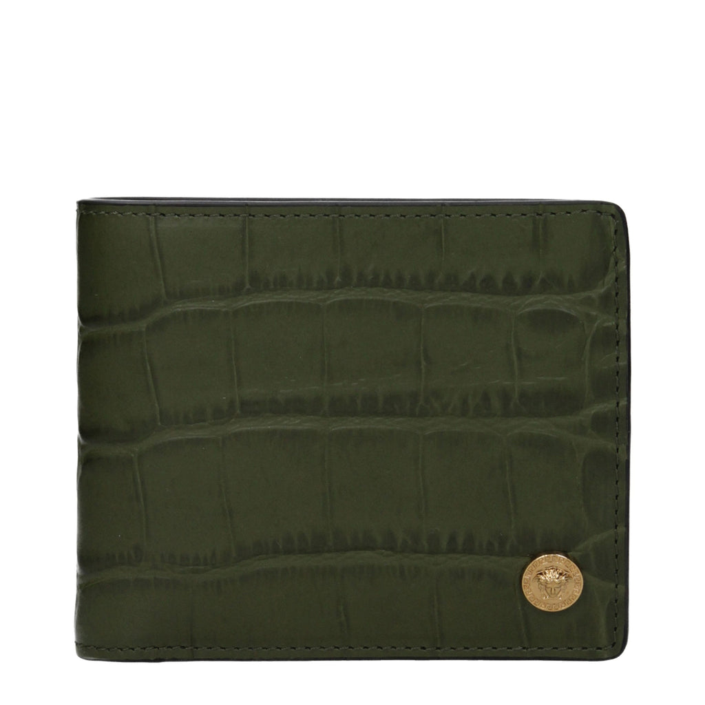 Versace Green Leather Wallet
