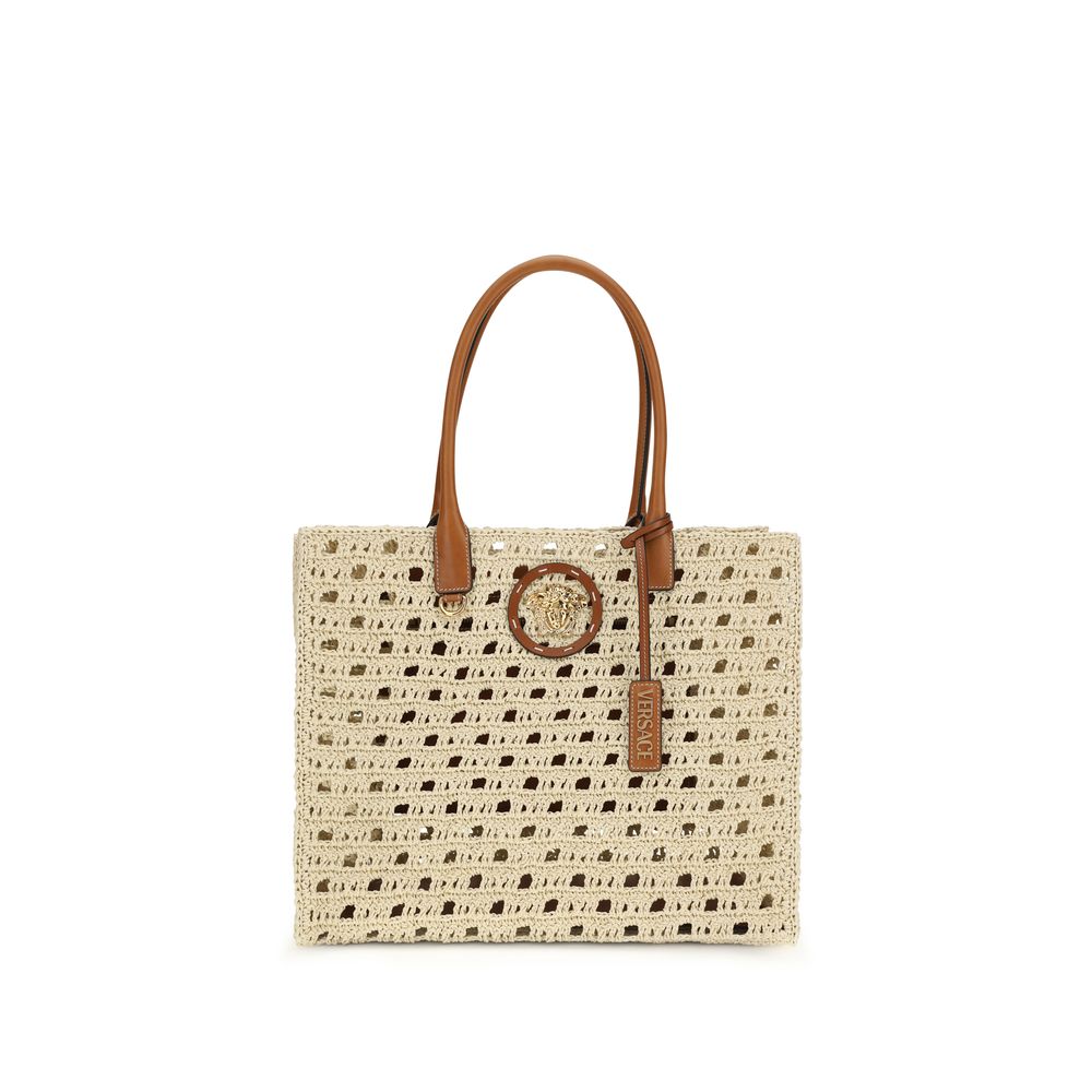 Versace Beige Cotton Handbag