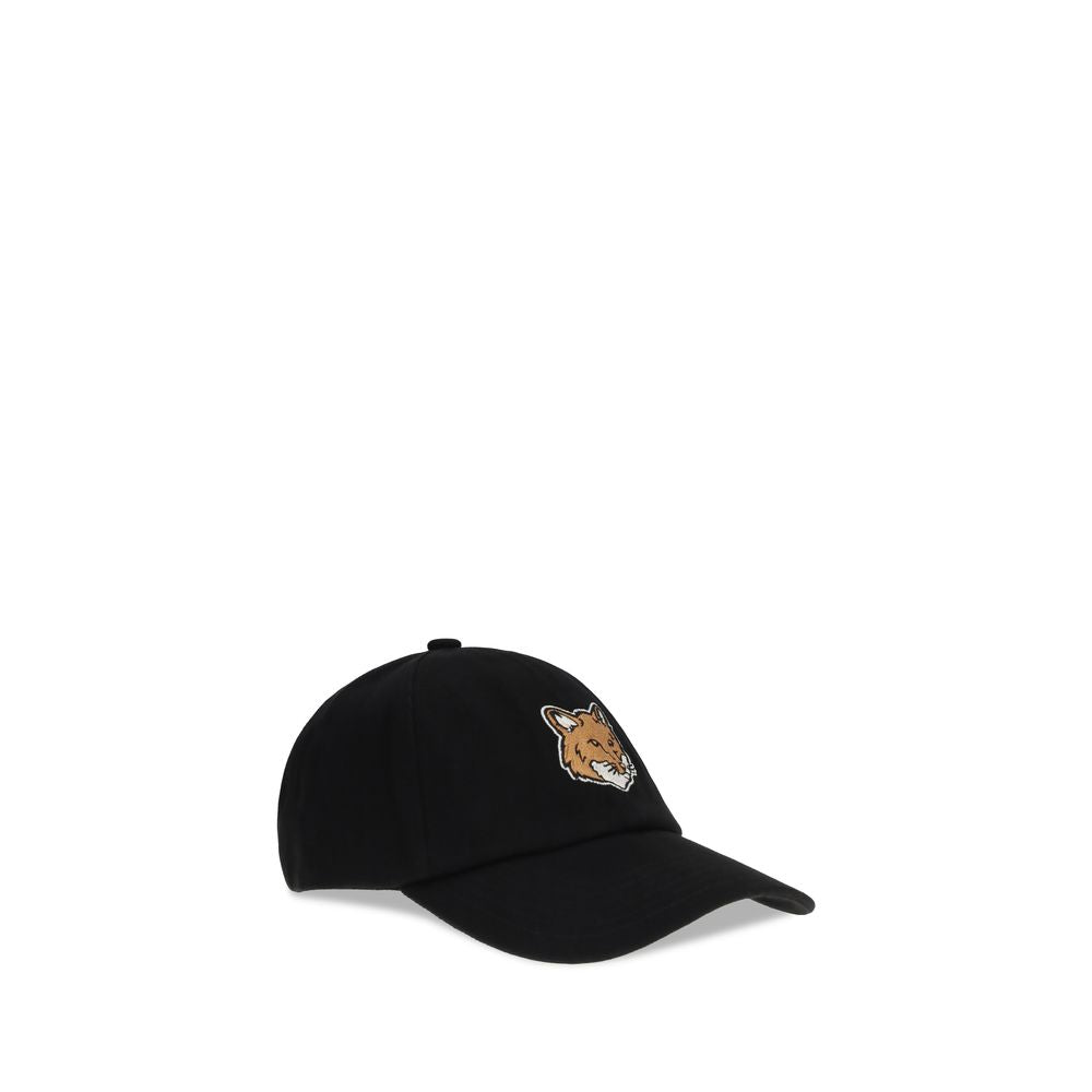 Maison Kitsuné Black Cotton Cap (Baseball Hat)