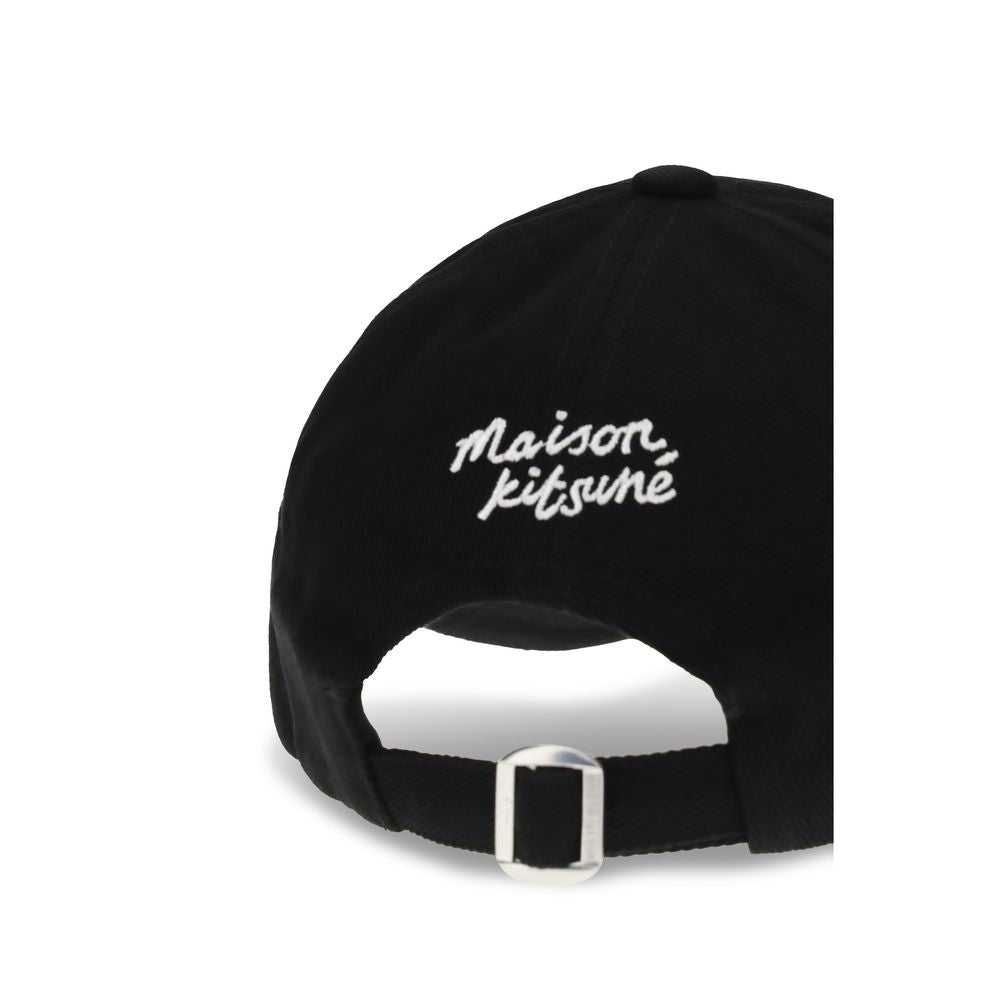 Maison Kitsuné Black Cotton Cap (Baseball Hat)