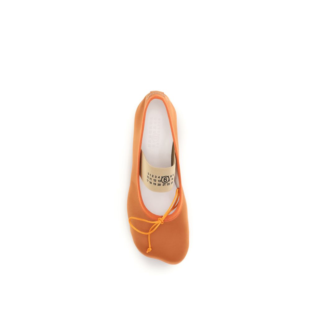 MM6 Orange Viscose Ballet Flats