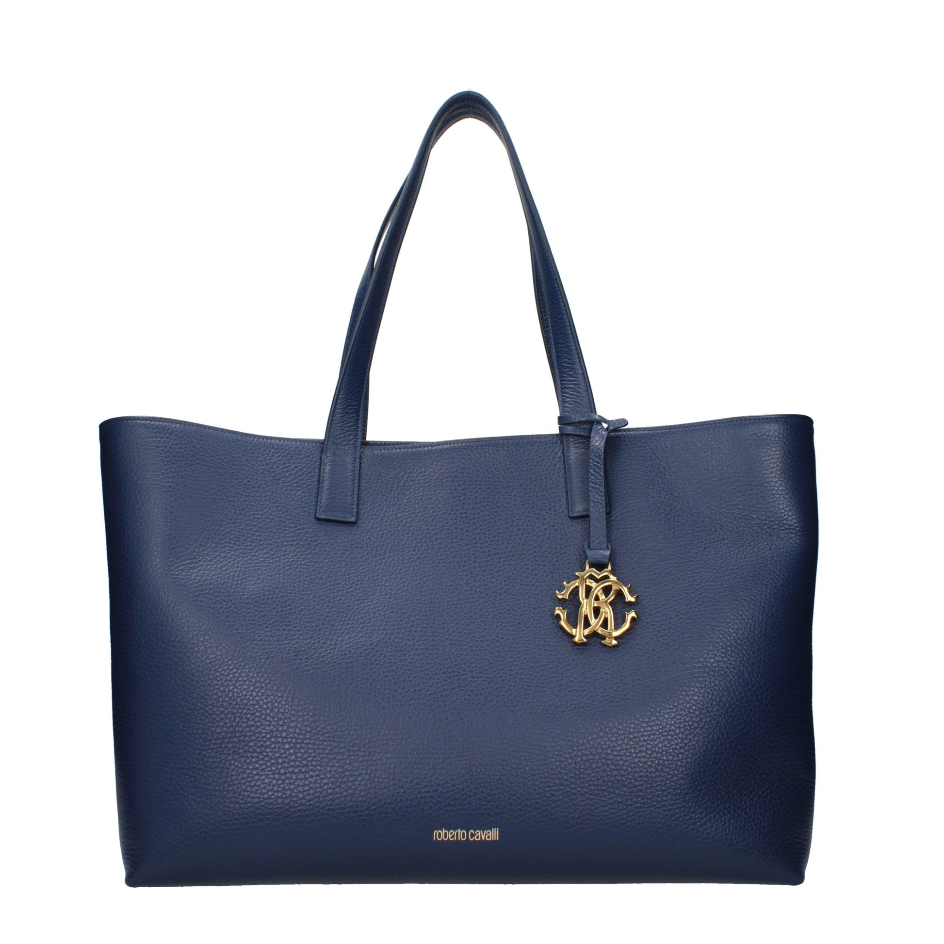 Roberto Cavalli Blue Leather Shoulder Bag