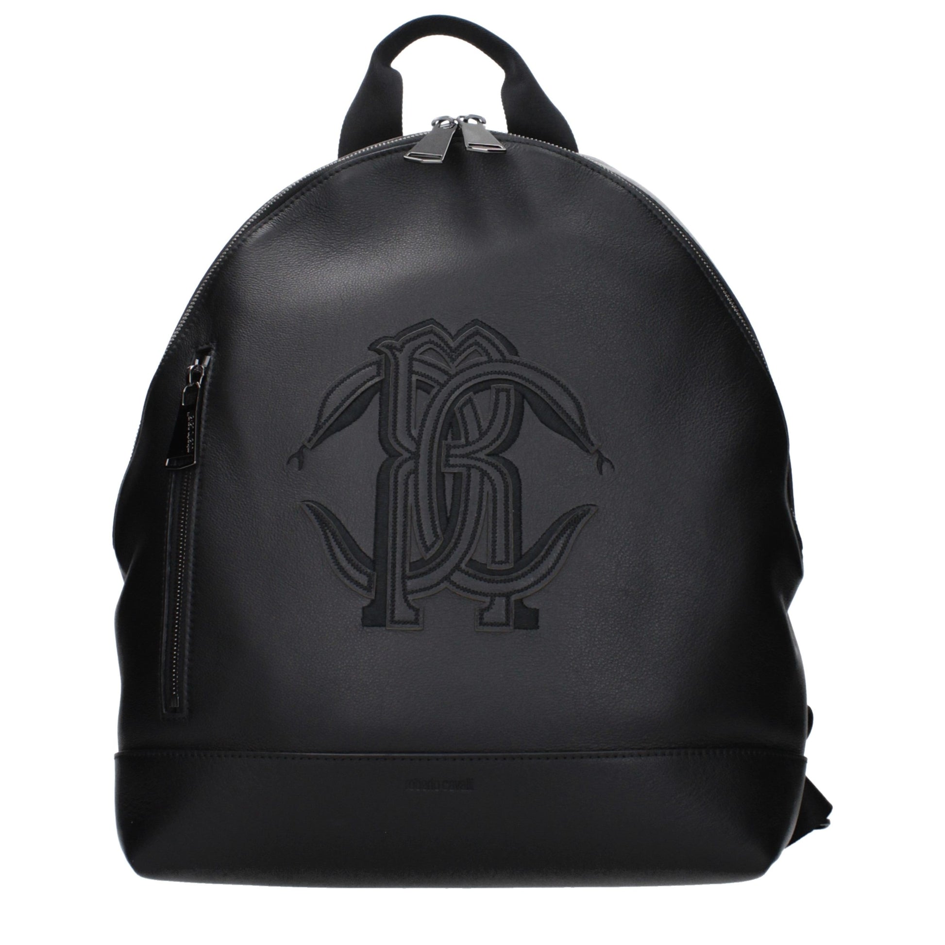 Roberto Cavalli Black Leather Backpack