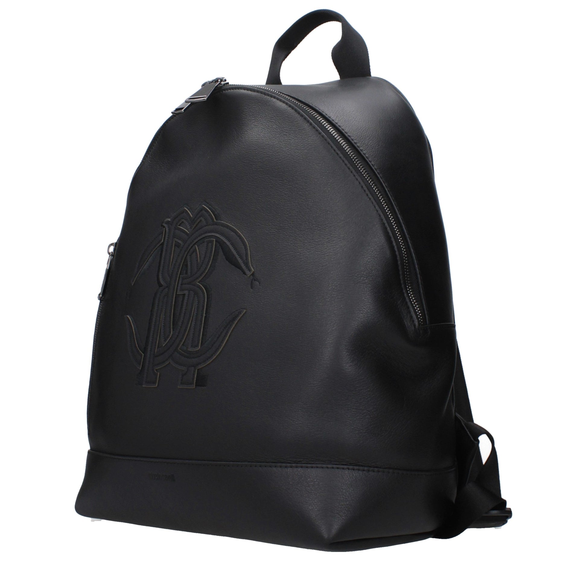 Roberto Cavalli Black Leather Backpack