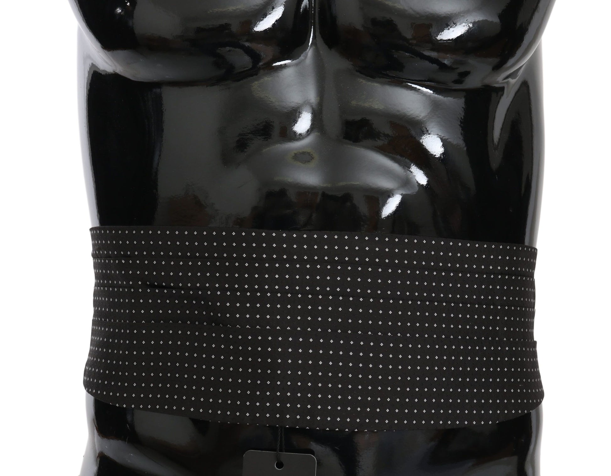 Dolce &amp; Gabbana Eleganter schwarz gepunkteter Seidenkummerbund